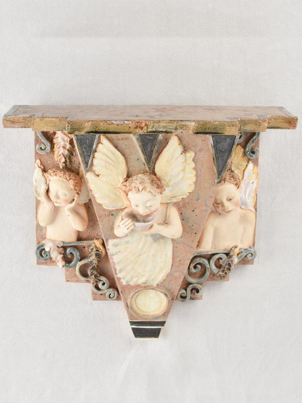 Handmade ceramic vintage wall bracket console