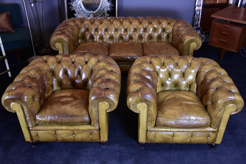 Vintage Italian Poltrona Frau Chesterfield sofa