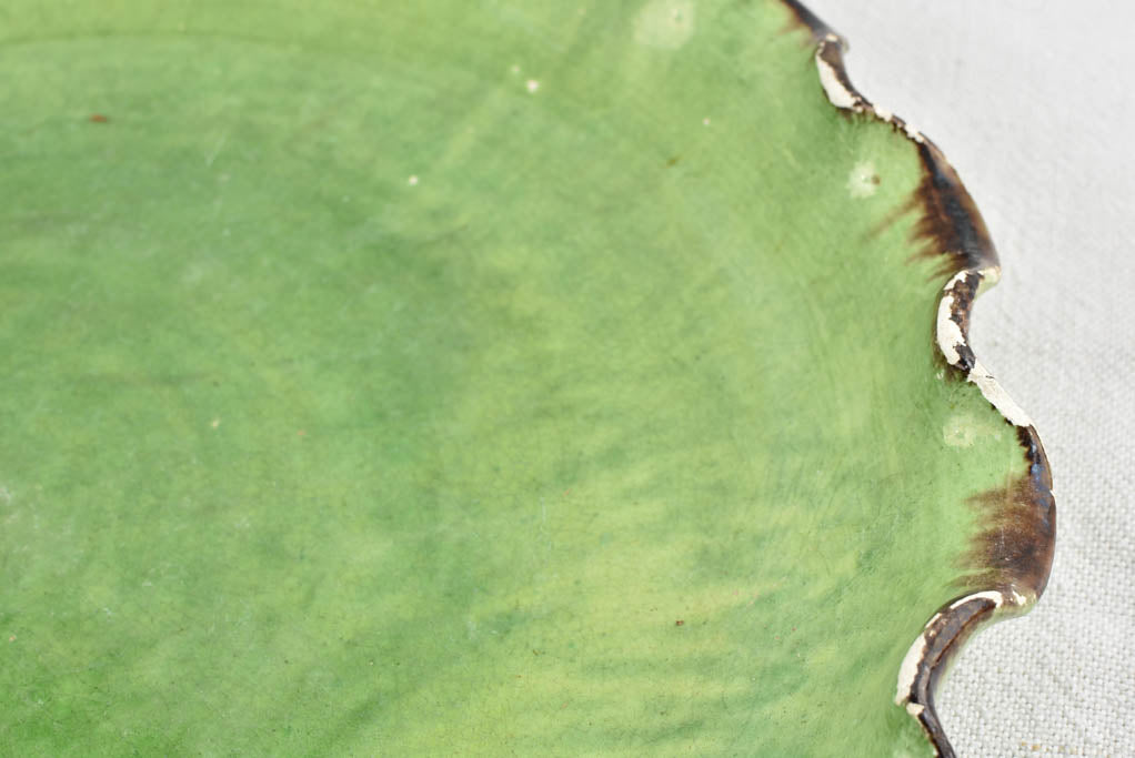 French Dieulefit Dish with Green Finish