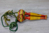 Antique French skipping rope with wooden handles