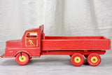 Red painted finish wooden toy truck
