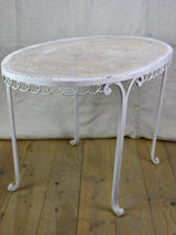 RESERVED SS Oval French garden table with perforated metal 22¾" x 38¼"