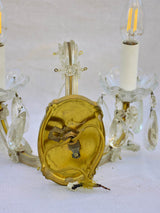 Pair of mid-century French crystal appliques - two lights 11½"