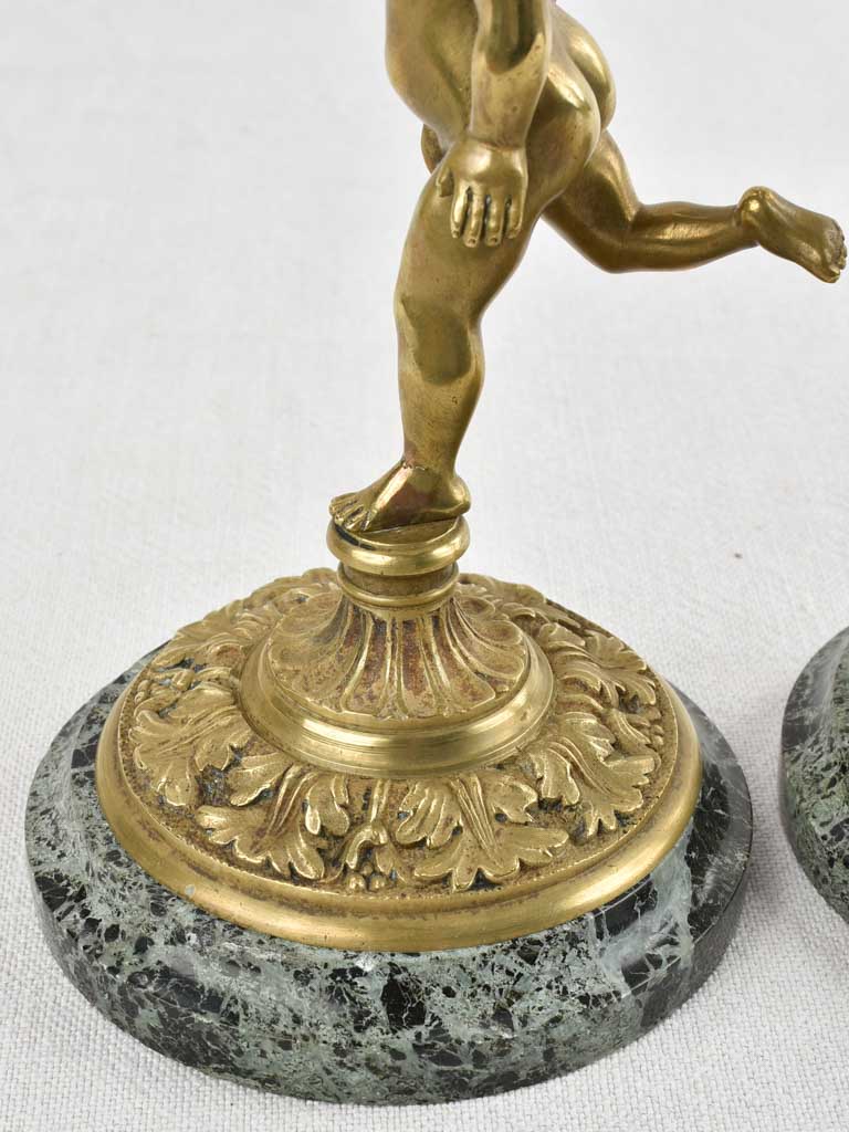 Pair of Napoleon III angel candlesticks - bronze 10¼"