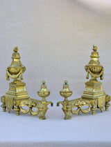 Pair of 19th century bronze fireplace decorations