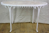 RESERVED SS Oval French garden table with perforated metal 22¾" x 38¼"