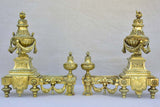 Pair of 19th century bronze fireplace decorations
