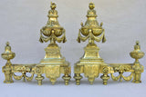 Pair of 19th century bronze fireplace decorations