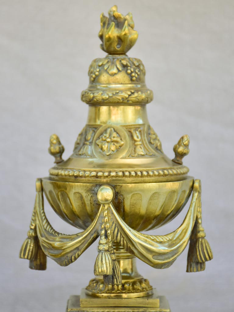 Pair of 19th century bronze fireplace decorations
