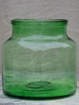 Antique French glass jar - green 8 ¼"
