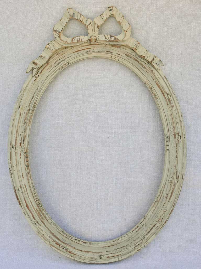 Pair of antique oval Louis XVI style frames with gray patina 20¾" x 14½"