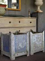 A pair of square vintage French garden planters