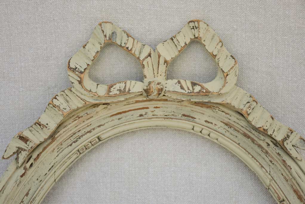 Pair of antique oval Louis XVI style frames with gray patina 20¾" x 14½"