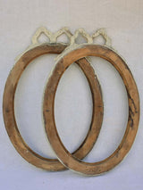 Pair of antique oval Louis XVI style frames with gray patina 20¾" x 14½"