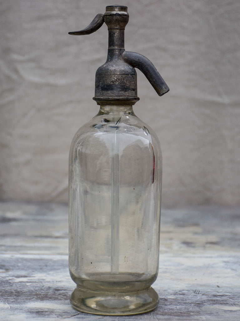 Half-size Seltzer bottle with clear glass