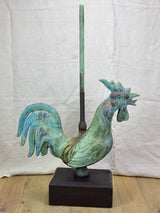 Antique French weathervane rooster mounted on timber block