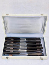 Set of 12 Art Deco knives - stainless steel with bone handles