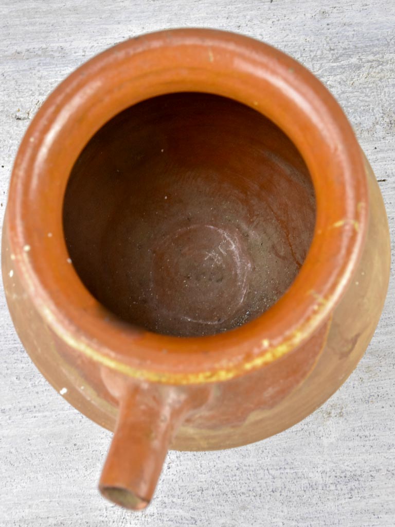 Antique French water pot with some brown glaze
