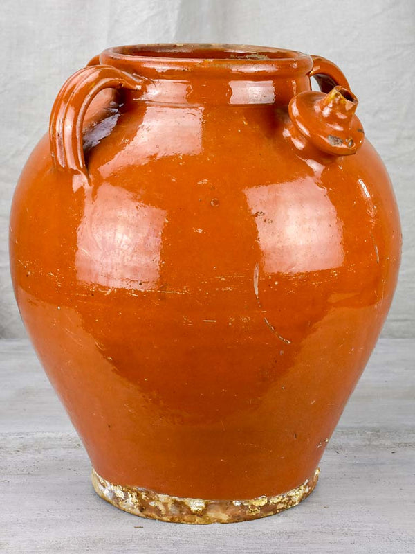 Antique brown-glazed French water cruche