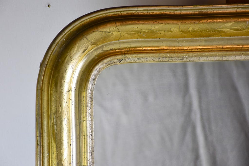 Large antique French Louis Philippe mirror with gilded frame 29½" x  48¾"
