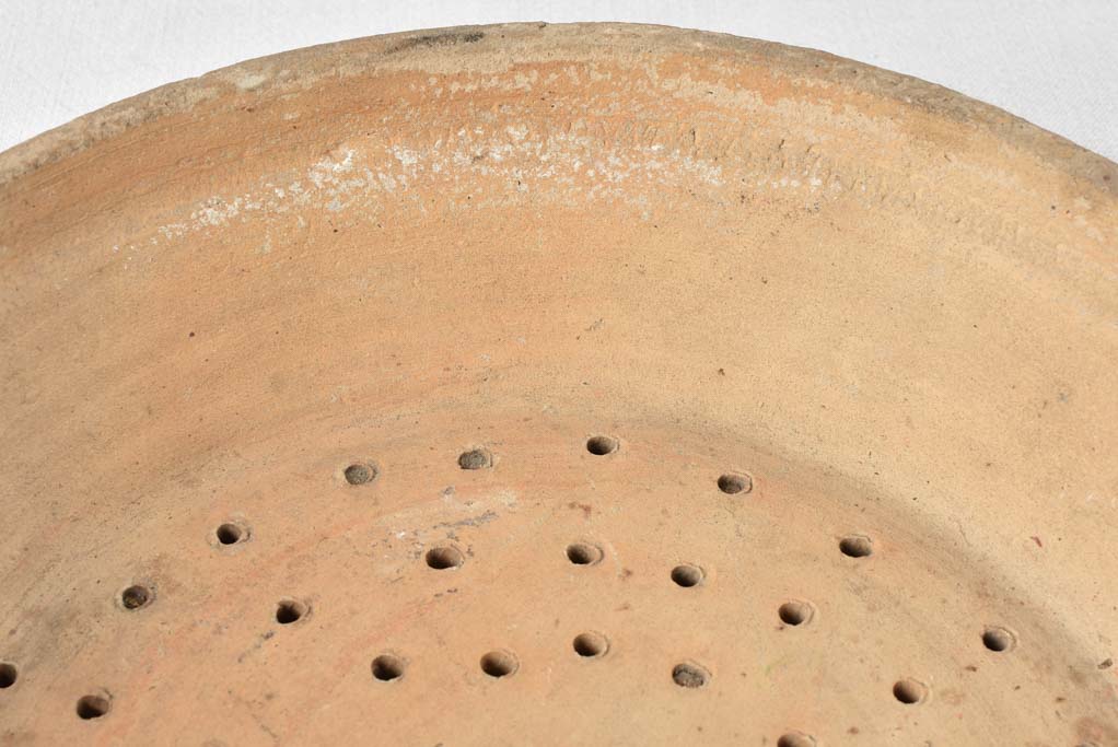 Antique French cheese strainer 'faisselle' 13"