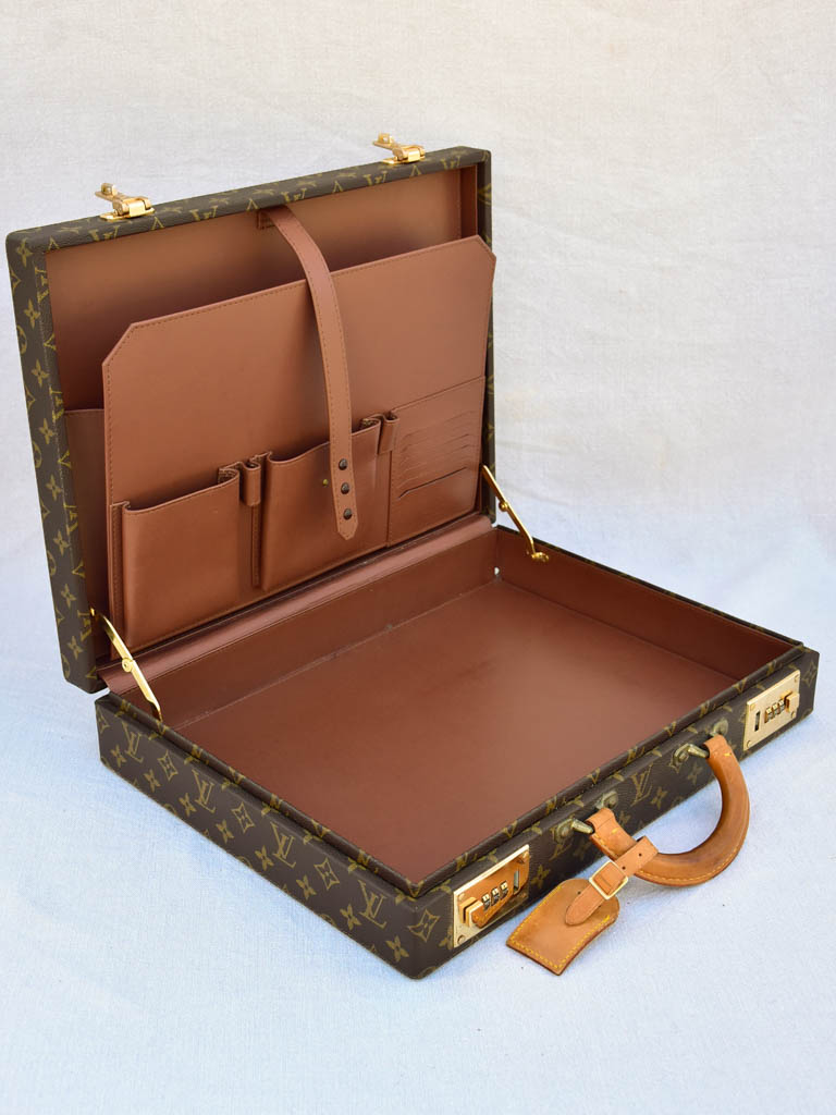 Vintage French President Briefcase in Monogram Canvas from Louis