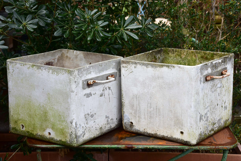 Pair of midcentury modern French square planters
