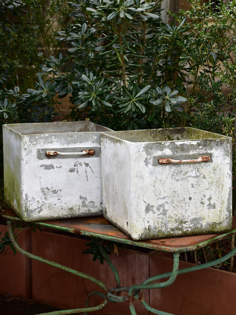 Pair of midcentury modern French square planters