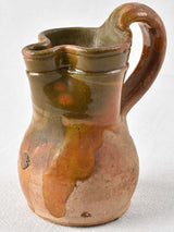 Small antique pitcher with brown glaze 8"