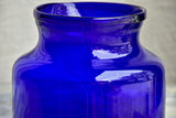 Pair of antique French apothecary jars with cobalt blue glass