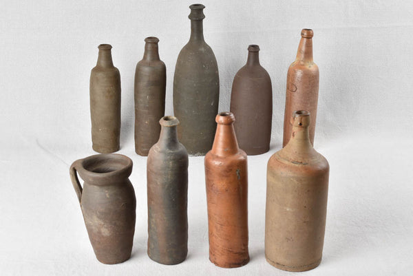 Collection of antique French bottles from Normandy