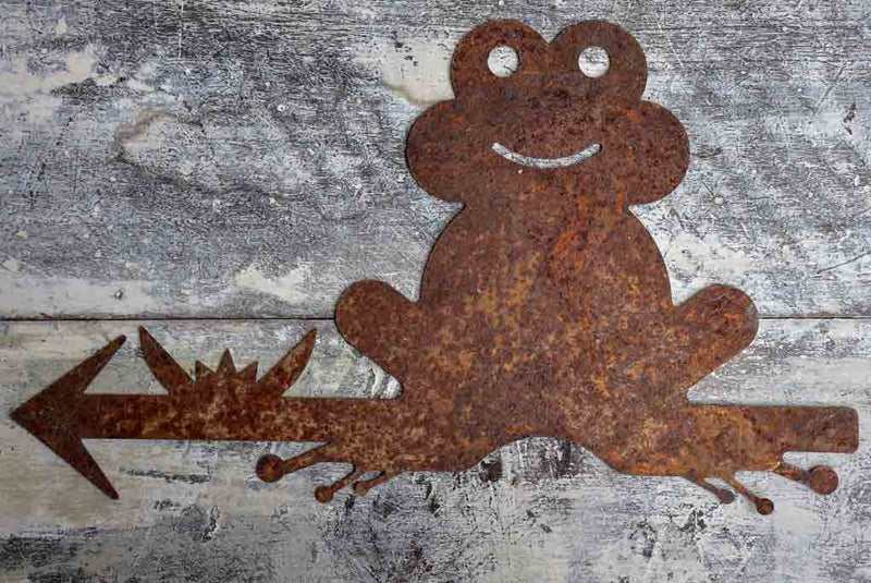 Vintage French frog metal sign / weather vane