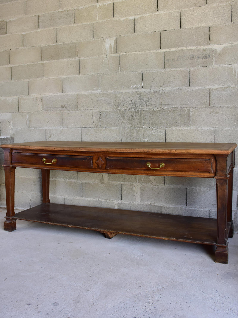 Antique French drapery table with beautiful carved details