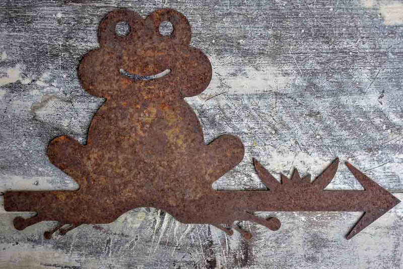 Vintage French frog metal sign / weather vane