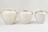 Collection of 3 antique preserving pots from Sete - white 9¾"