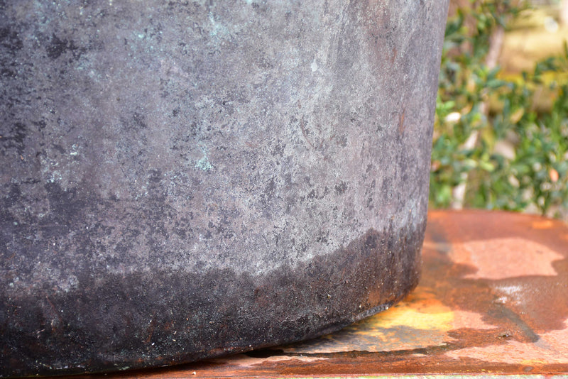 19th century copper cauldron with iron handle