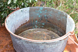 19th century copper cauldron with iron handle