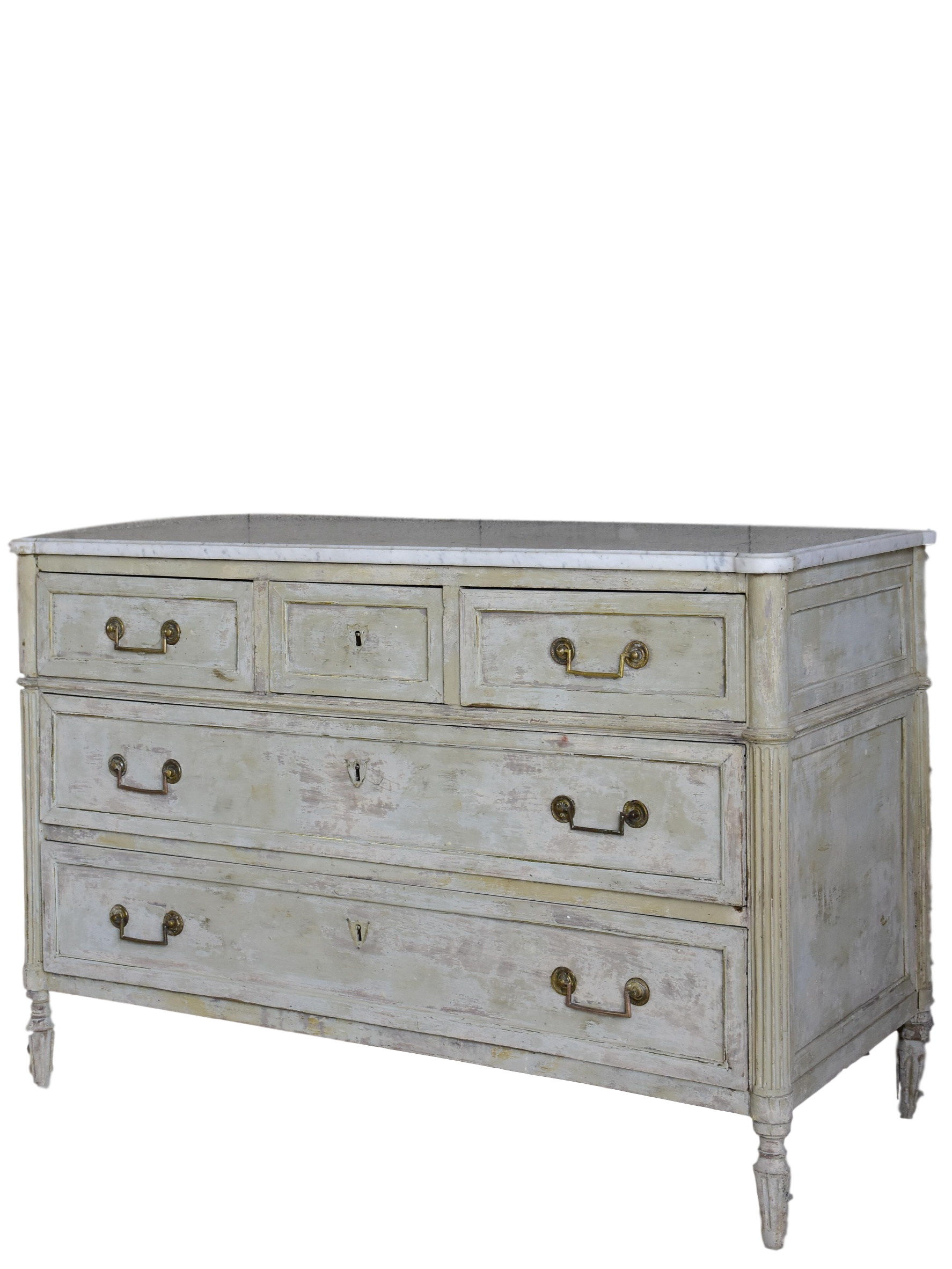 Marble top Louis XVI commode - three drawers