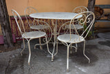 Vintage French garden table with four chairs
