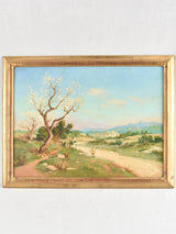 Spring landscape with country road - Berriat Pierre (1827-1903) - 22¾" x 29½"