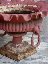 Napoleon III garden urn, cast iron with lion's head handles