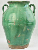 Antique Anduze Green-Glazed Terracotta Vase