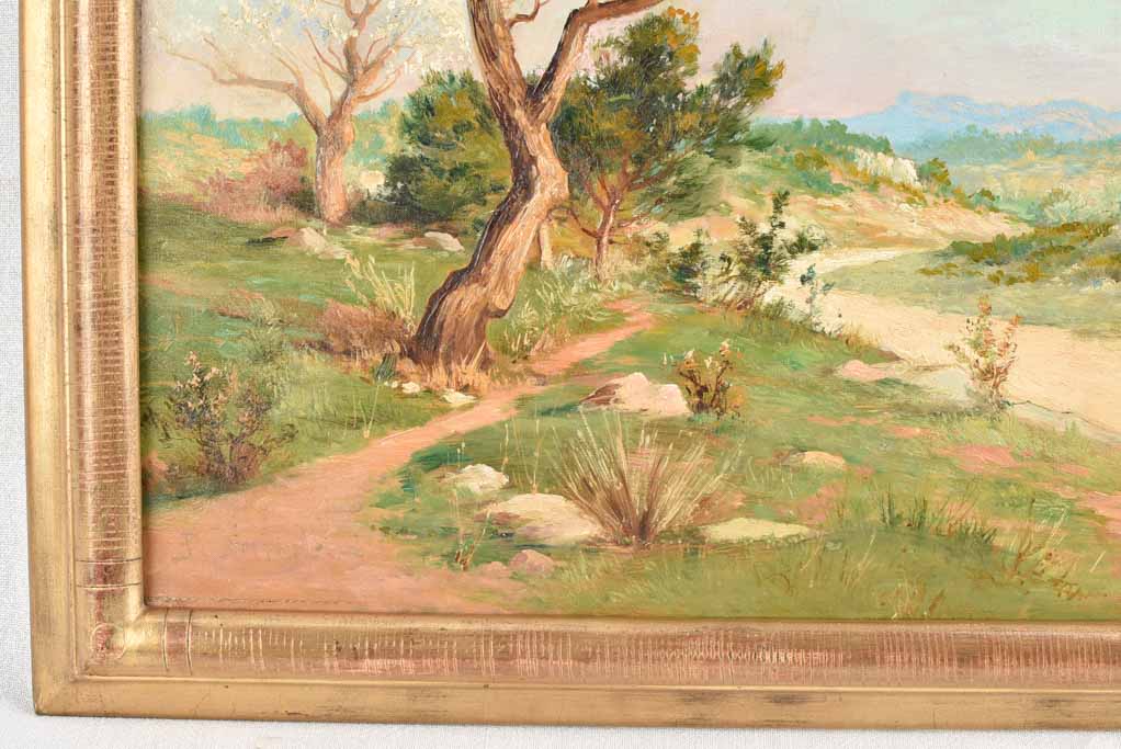 Spring landscape with country road - Berriat Pierre (1827-1903) - 22¾" x 29½"