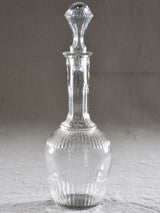 Small vintage French liqueur decanter with ribbed detail