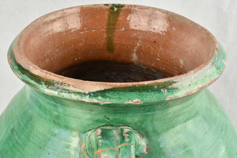 Green-Glazed Large Anduze Terracotta Vase