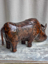 Mid-Century Spanish leather rhinoceros foot rest