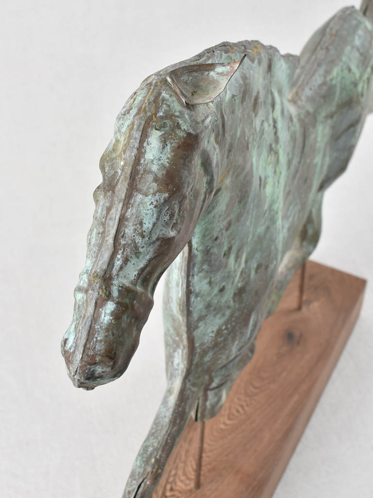Salvaged 19th century copper weathervane horse