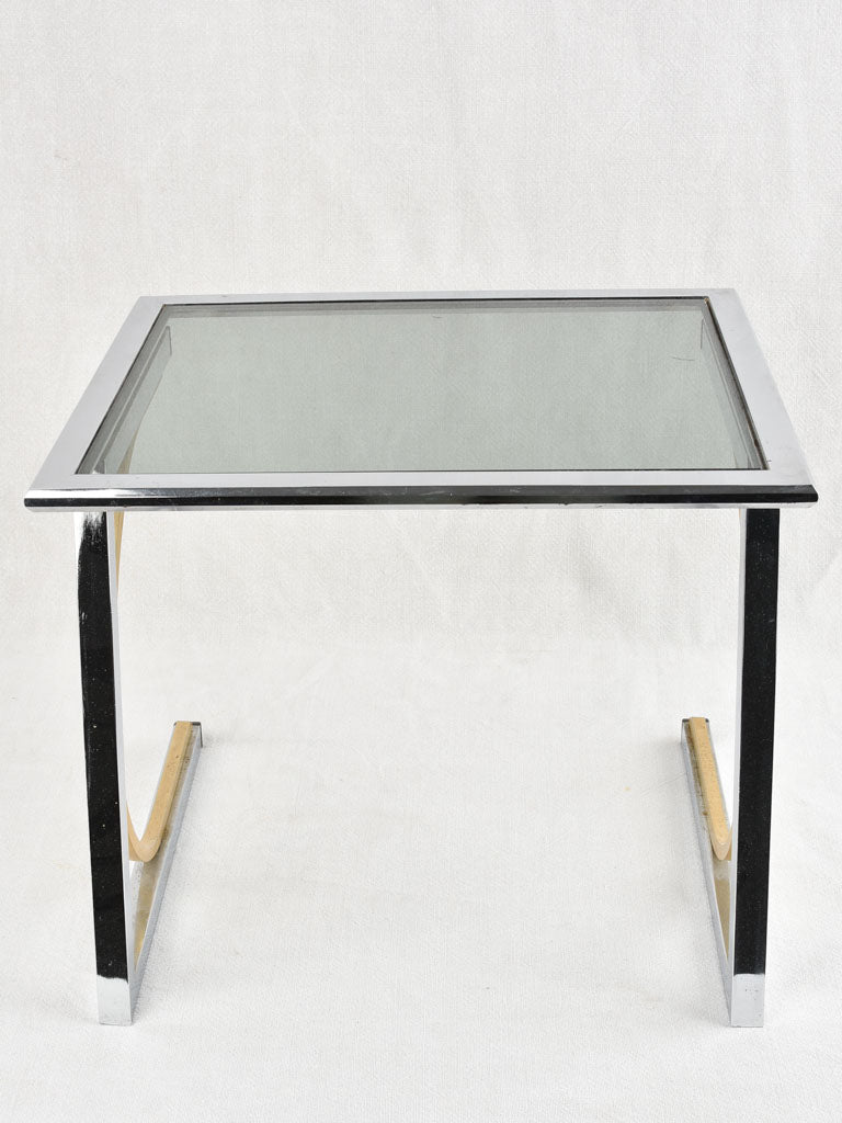 Stylish vintage U-shaped chrome table
