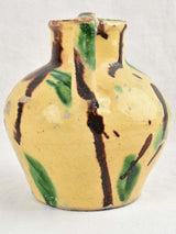 19th-Century Yellow & Green Glazed Water Pitcher / orjol 9½"