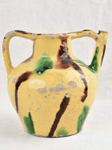 19th-Century Yellow & Green Glazed Water Pitcher / orjol 9½"